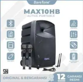 Speaker aktif portable baretone max10hb max 10 hb 10 inch bluetooth