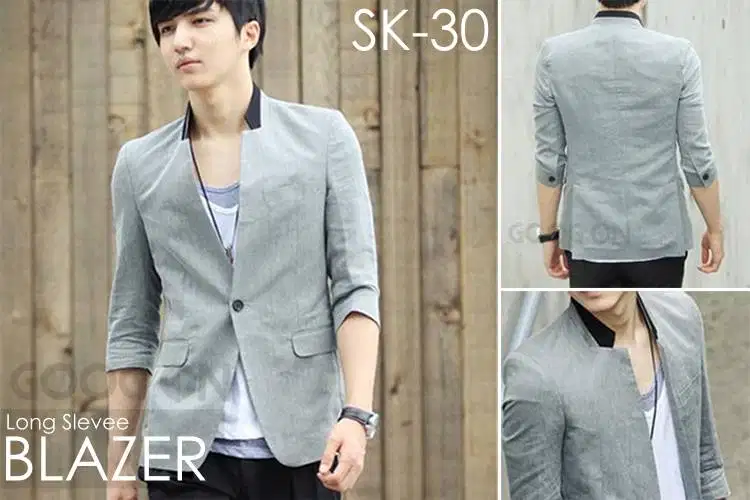 Jas Pria, Jas Cowok, Jas Casual Warna Abu, Jas Keren Murah