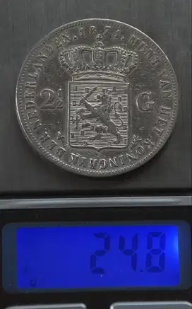 koin 2 1/2 gulden King Willem 3 1871 (m21)