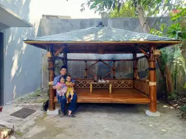 Gazebo bambu 3x2, saung bambu