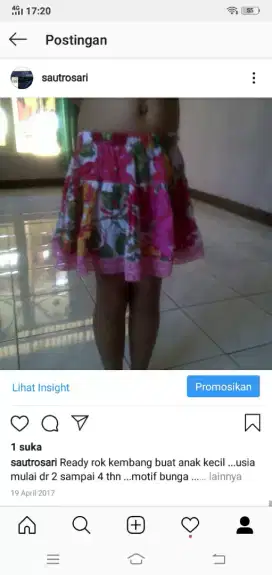 Rok Kembang Bermotif  Buat Anak Kecil