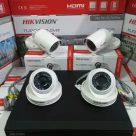 Paket lengkap 4 camera cctv Hikvision 2 Mp Gratis pasang terima beres.