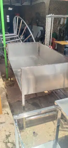 Meja kompor masak stainless ukuran 80x160cm