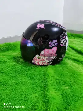 Helm anak GM Hello Kitty black pink
