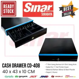 CASH DRAWER CD-408 LACI KASIR 40x43 (7 SLOT UANG KERTAS 4 SLOT COIN)