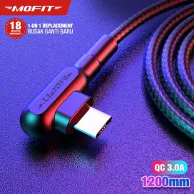 Kabel Data Charger Type-C To USB 1.2meter by Mofit m110