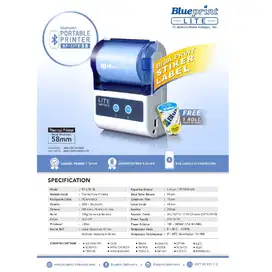 Blueprint Lite58 Printer Label Thermal Bluetooth Portable Struk Stiker