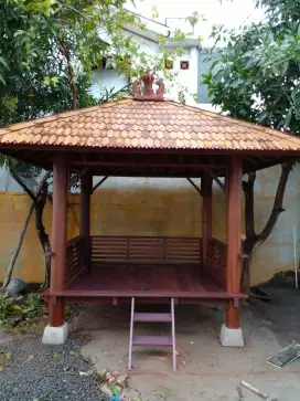 Gazebo Kayu Kelapa / Jual Saung Gazebo Murah / Saung Gazebo Siap Rakit