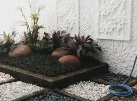 Pembuatan taman kolam batu sikat ampyangan surabaya, sidoarjo, gresik