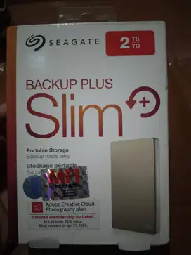 Seagate Backup Plus Slim 2TB / BUP 2 TB / Harddisk / HDD Eksternal