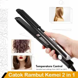 Merk KEMEI original catok rambut tipe 2 in 1