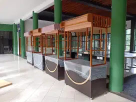 Meja booth gerobak kayu cafe/restoran/kedai dll