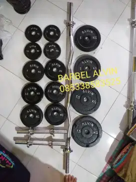 Barbel dumbell kettlebell alat fitnes free ongkir