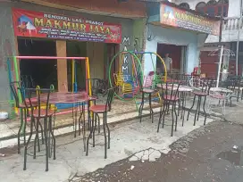 Kursi cafe besi kayu jati