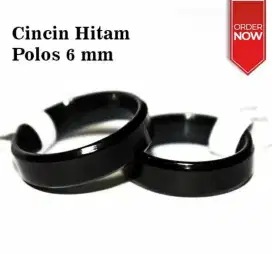 Cincin Couple Hitam Pria dan Wanita Titanium Tebal anti Karat