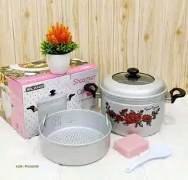 Alat pengukus kukus Maspion Steamer Rice Cooker 24 cm serbaguna