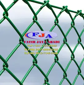 Kawat Harmonika PVC Hijau Tebal 4 mm Lubang 50mm x 50mm