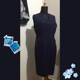 Office Dress Navy garis