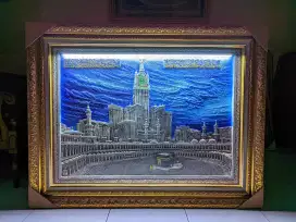 Kaligrafi Ka'bah Tower 3D ( Fiberglass ) + lampu LED + suara mengaji