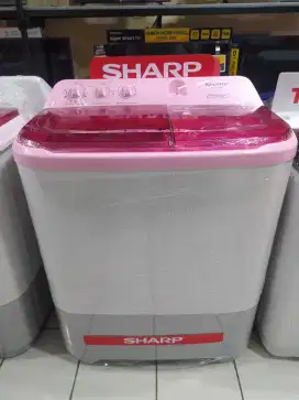 Bisa Cicilan.Mesin cuci 2tabung 8kg sharp ( es-t85nt-pk )Pink~ low wat