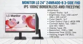 Monitor LG 24MR400-B  24'' Full HD  IPS (100Hz)