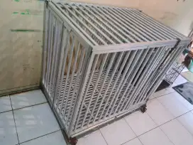 KANDANG ANJING RAS BESAR 100% ALUMUNIUM 120 CM X 80 CM