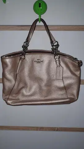 NEW Coach Chain Leather Small Kelsey Colour Platinum