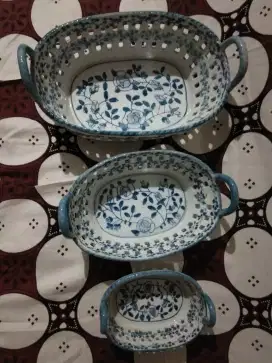 Mangkok kranjang biru putih