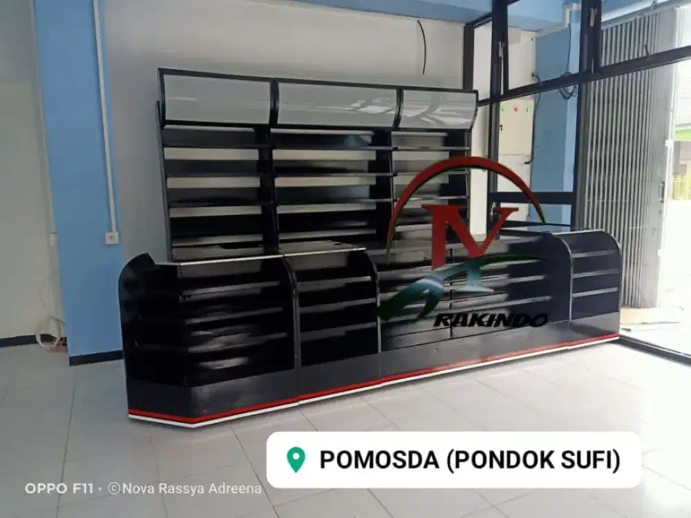 Meja kasir eks Alfamart cantik