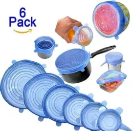 Penutup Makanan Silikon Elastis / Food Cover 6 In 1