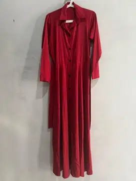 Dress muslim wanita warna merah