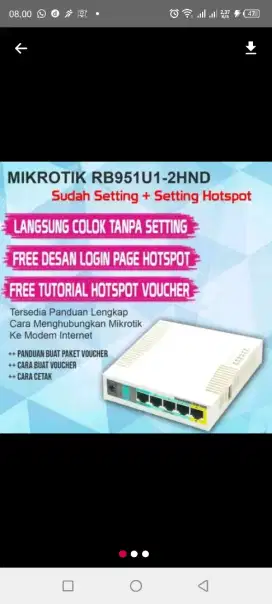 Mikrotik Rb 951ui-2hnd +Setting Userman jualan Voucher.