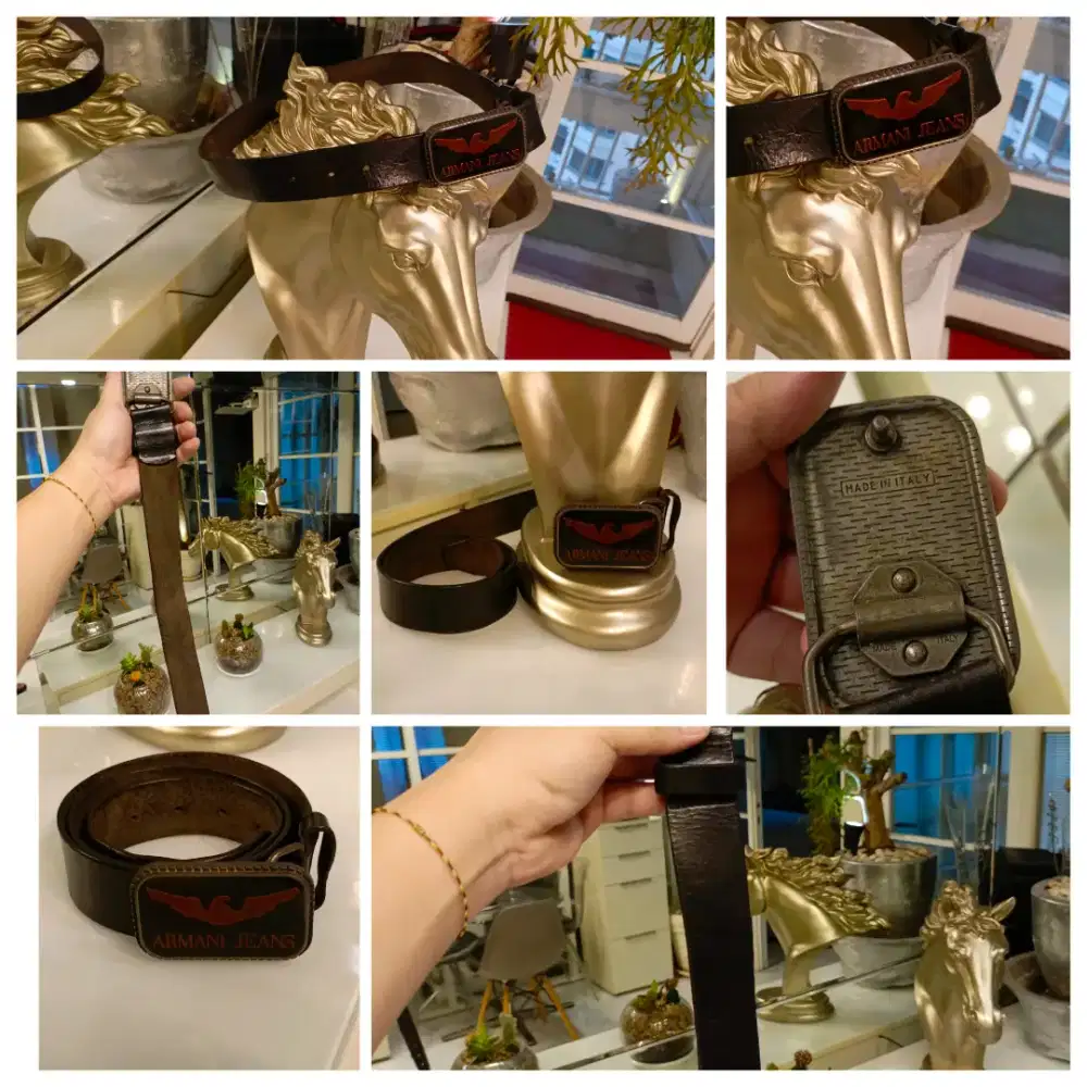 ARMANI JEANS MEN BELT AUTHENTIC 1000% LIKE NEW NEGO SAJA GAN.