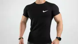 KAOS OLAHRAGA fitness gym musclefit Import warna hitam