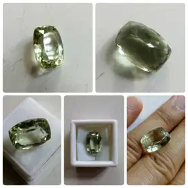 Cushion Shape Natural 10,05 carat Green Amethyst Unheated