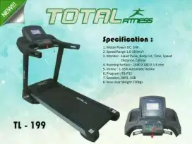 Alat fitnes treadmill elektrik TL 199 hitam