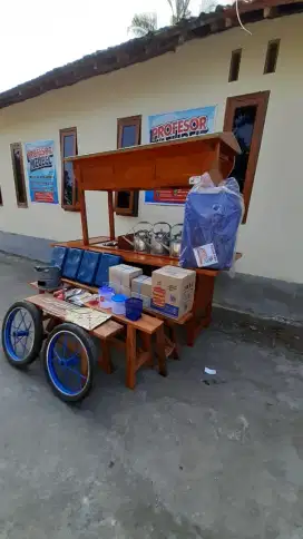 Gerobak rombong angkringan paket lengkap perabotan