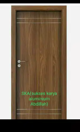 Pintu hpl taco motif kayu plus KUSEN ALUMINIUM 3in UK T210XL80