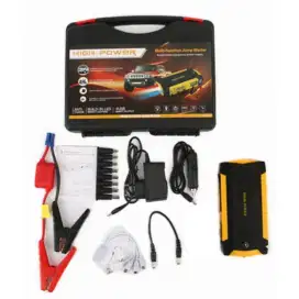 Power bank 69800 mah car jump starter12 v 4 port usb dan senter