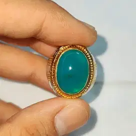 Cincin Batu Bacan Crystal Clear No Treatment Ring Stainless