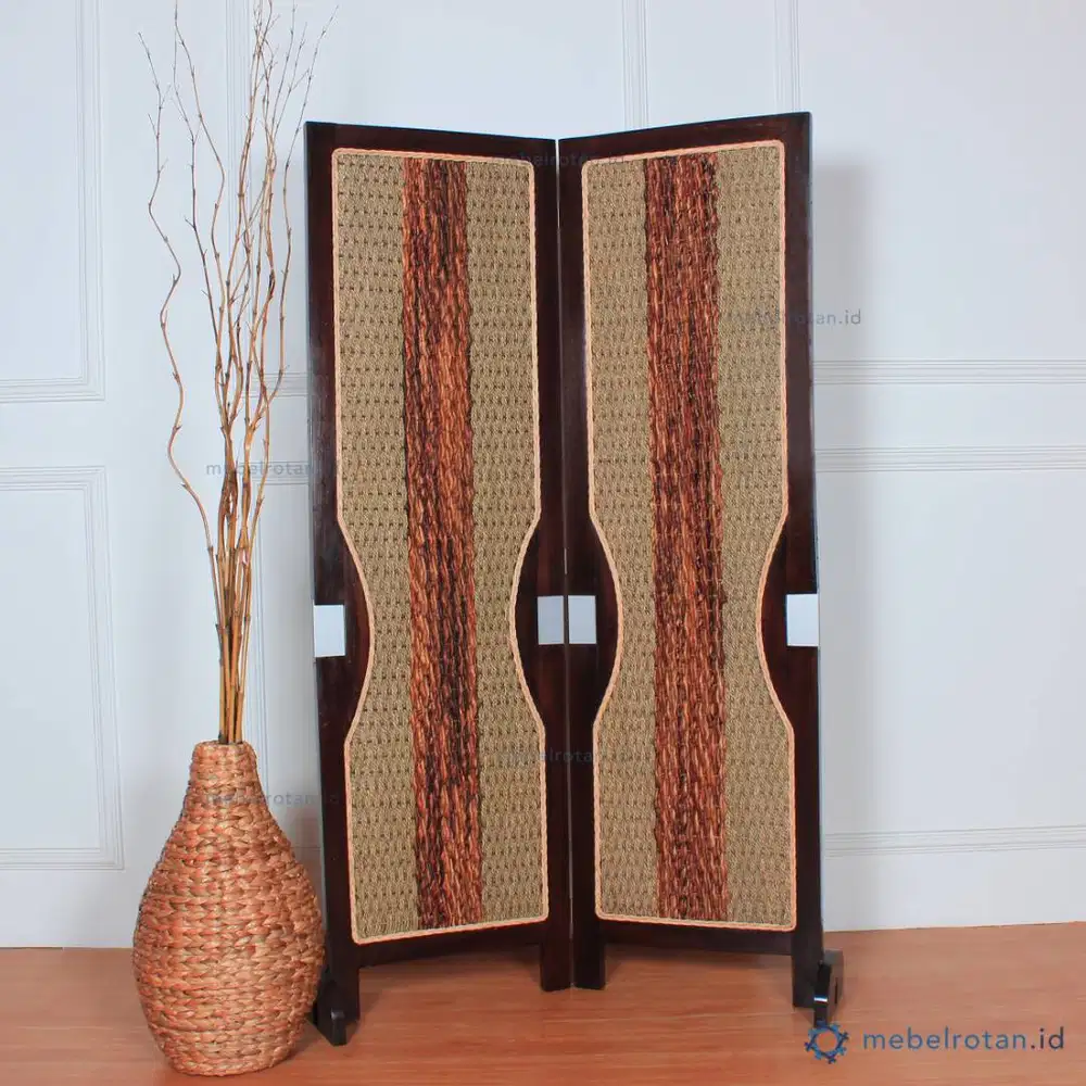 Penyekat Ruangan Kayu 2 daun Alminy | Pembatas Ruangan | Sketsel