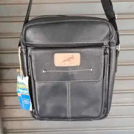 TAS PRIA I TAS SELEMPANG KULIT ASLI HITAM PREMIUM