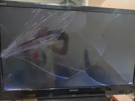 TV led merek sharp kondisi hidup layar pecah