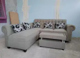 Sofa klasik sudut kancing seribu