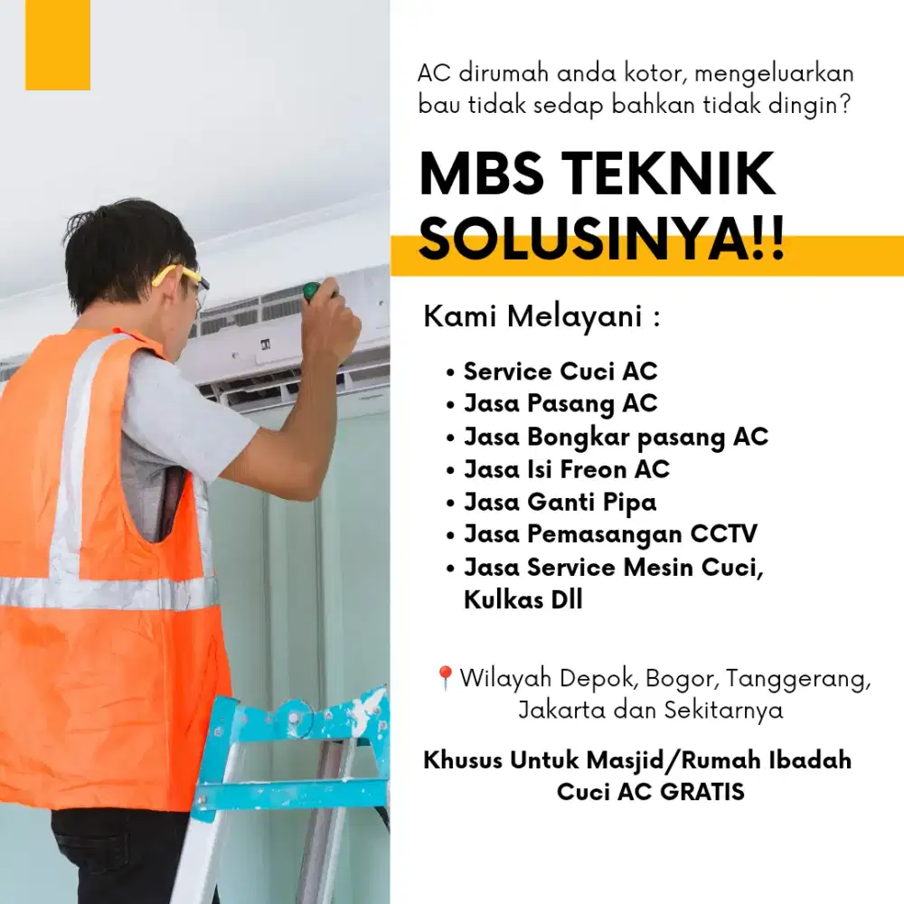SERVICE AC 75 RIBU AJA KHUSUS UNTUK MASJID/MUSHOLA GRATIS