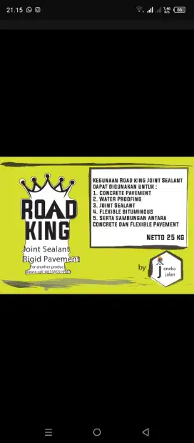Joint sealant brand road king kualitas dunia
