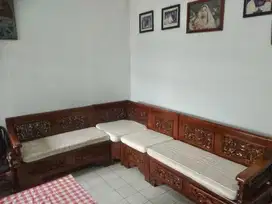 1 set bangku kayu jati