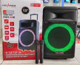 Speaker Karaoke Bluetooth Portabel Advance 12 inci tipe K1212A