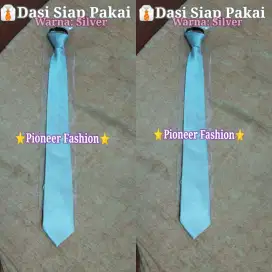 Dasi Silver Siap Pakai