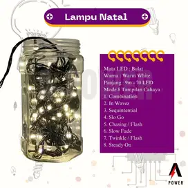 Lampu LED Natal / Tumblr Warm White / Kabel Hitam (9m) | EV-303